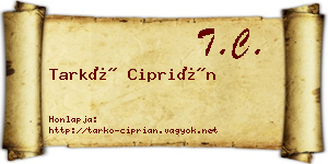 Tarkó Ciprián névjegykártya